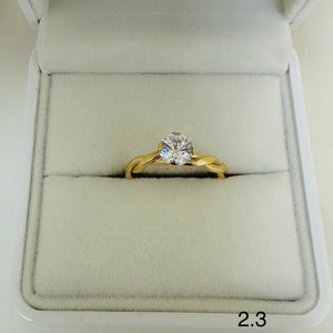 Anillo De Dama Trenza Circon Centro Ref 37