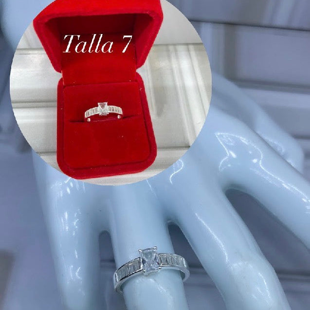 Anillo de compromiso radiante promesa