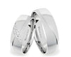 Argollas satinado y liso brillante con zircon Suizo blanco  en curva