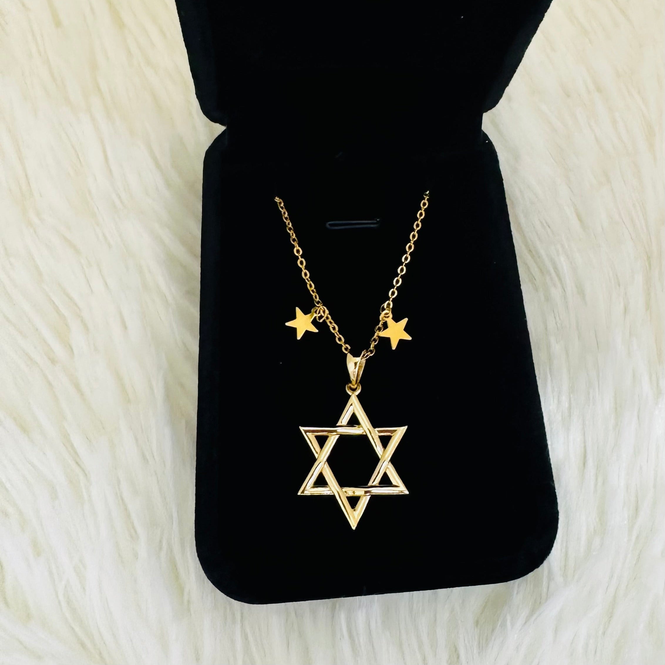 CADENA AROS CON ESTRELLAS (CHOKER) 40CM CON DIJE ESTRELLA GRANDE