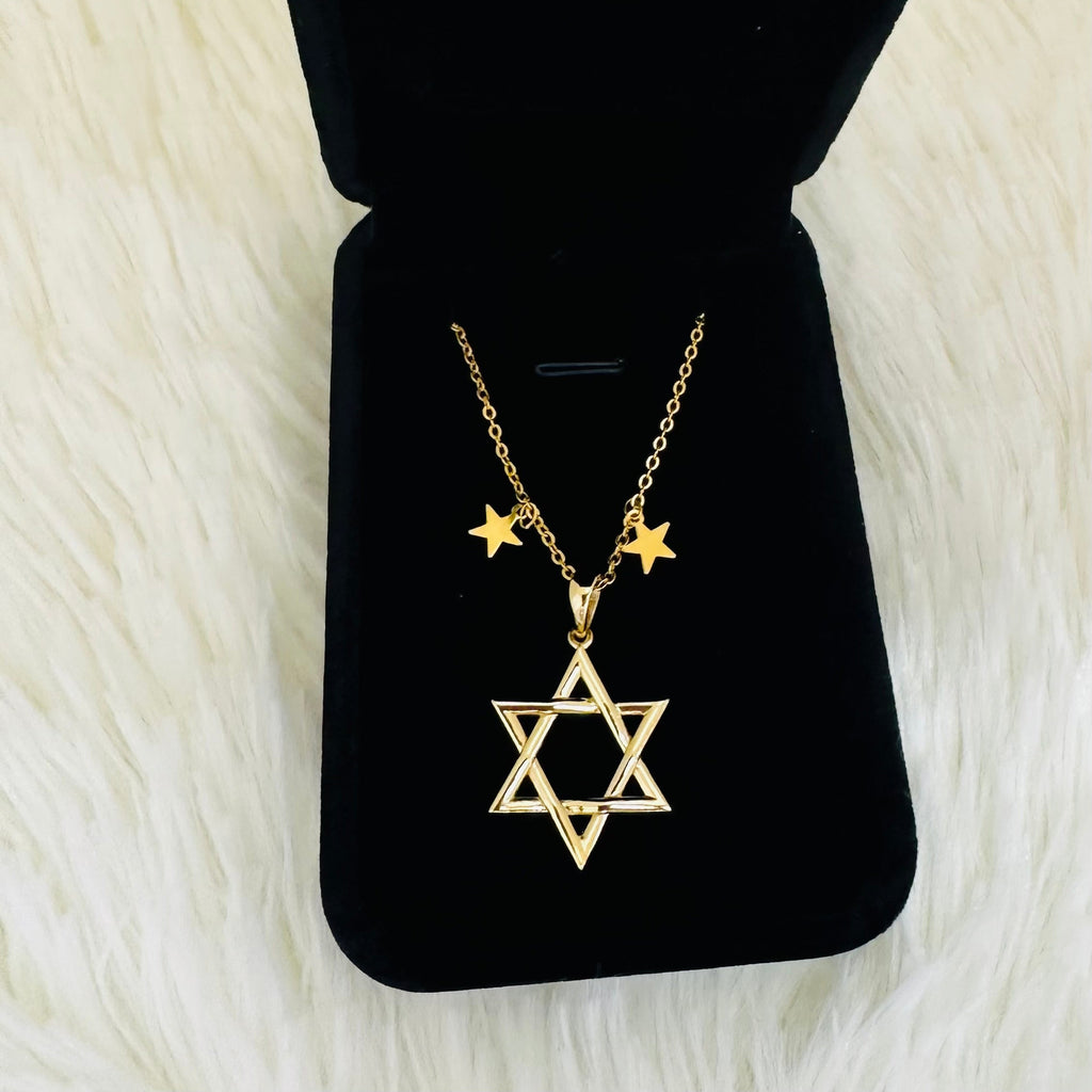 CADENA AROS CON ESTRELLAS (CHOKER) 40CM CON DIJE ESTRELLA GRANDE