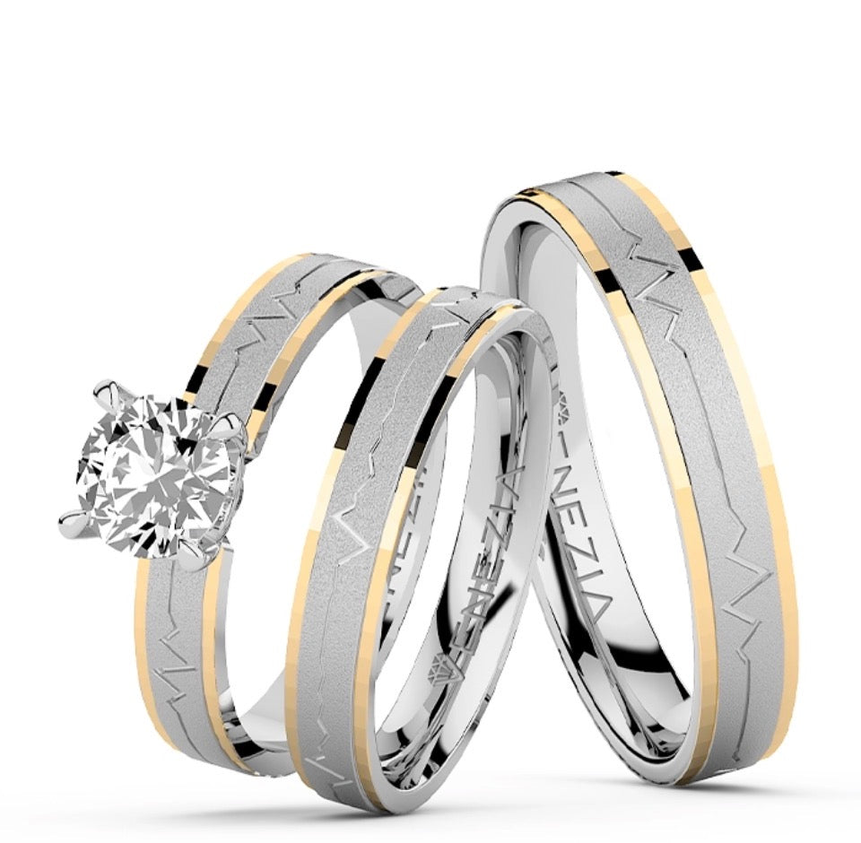 SET DE ARGOLLAS Y ANILLO DE COMPROMISO HERATIGE REF 7054