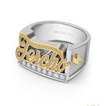 ANILLO PARA HOMBRE EN ORO Y PLATA - NOMBRES O INICIAL PERSONALIZADAS