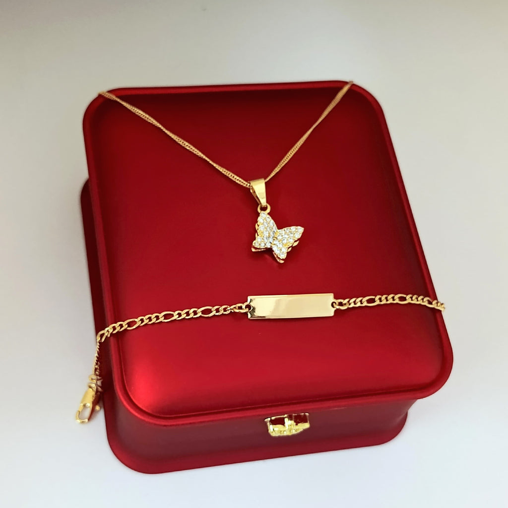 🦋 “Combo Mariposa: Cadena con dije y esclava Cartier que enamoran”