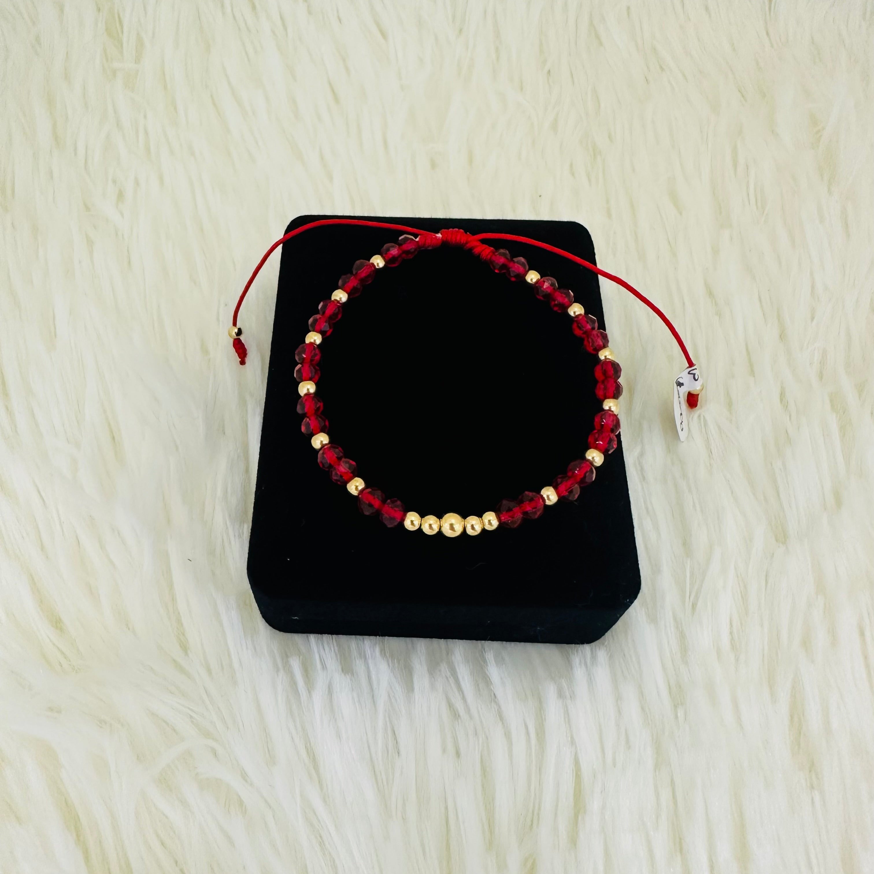 PULSERA MURANO ROJO BALÍN #2 y#3 REF 957