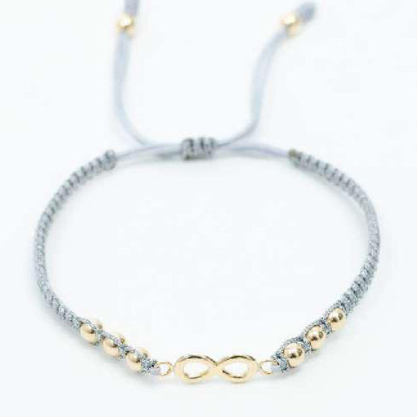 Pulsera tejida infinito con balín #4