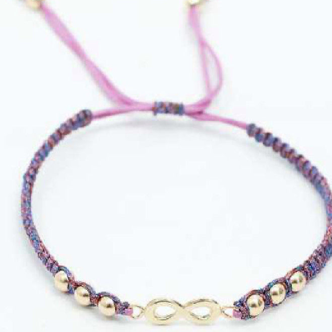 Pulsera tejida infinito con balín #4