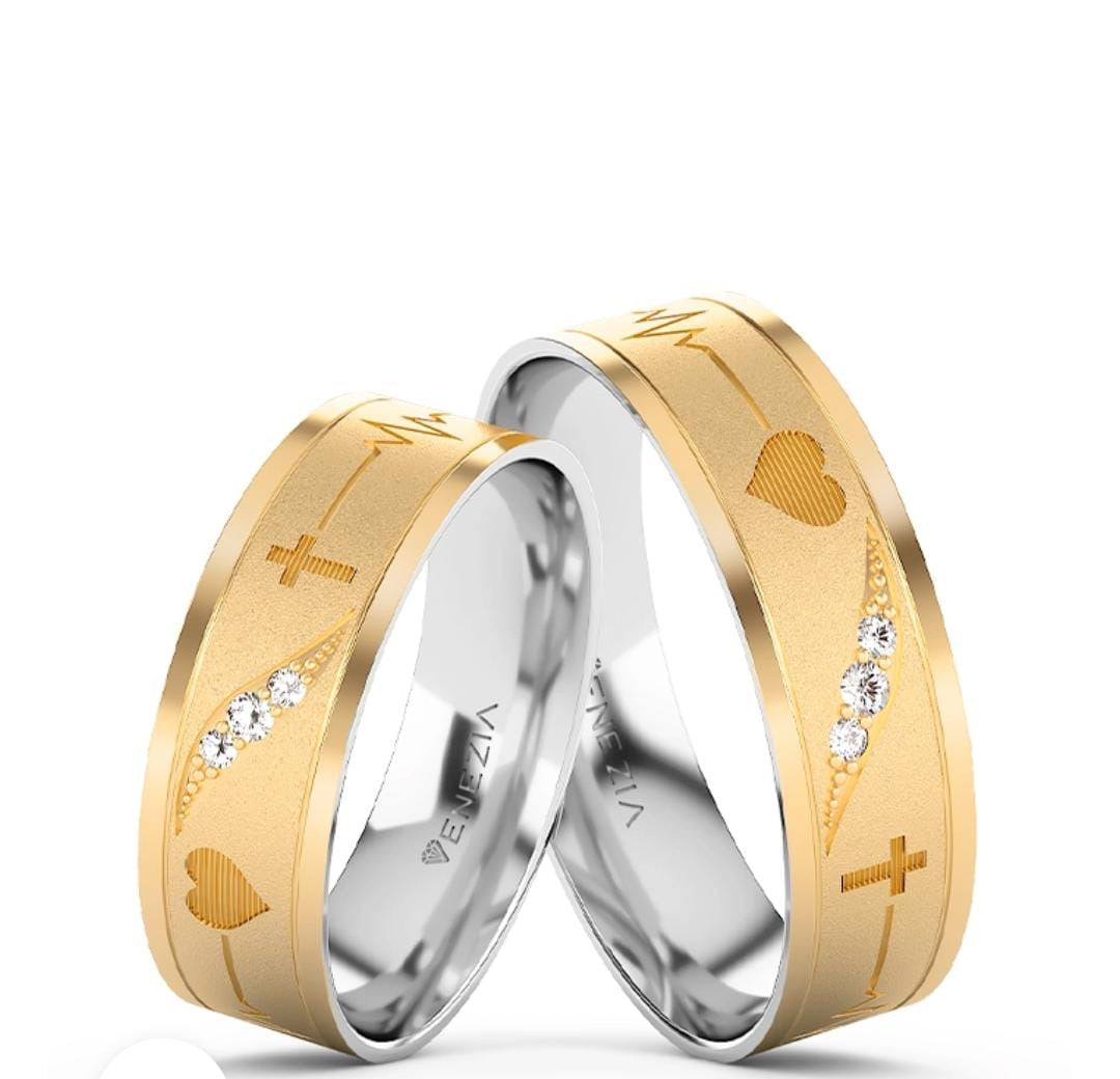 ARGOLLAS ORO 18K Y PLATA 950  AMOR Y PAZ CIRCON BLANCO REF 6063