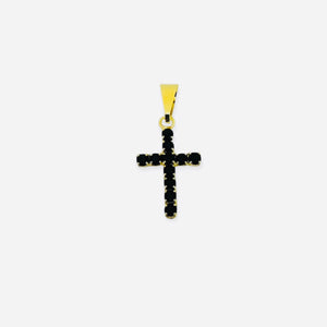 DIJE CRUZ PIEDRA NEGRA 18MM 699