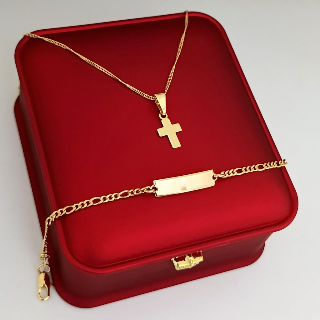 💎 “Combo Cruz Mini: Cadena, dije y esclava Cartier para un toque delicado”