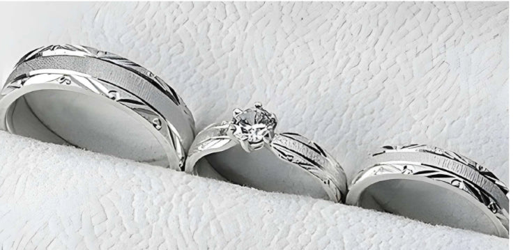 Set argolla matrimonial diamantado