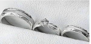 Set argolla matrimonial diamantado