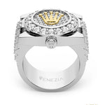 ANILLO PARA HOMBRE CON CORONA ROLEX EN ORO Y PLATA AHOP -34