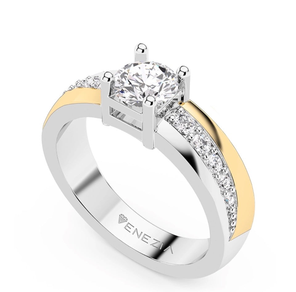 ANILLO DE COMPROMISO MAJESTAD DE PLATA Y ORO REF 5843