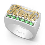 ANILLO PARA HOMBRE EN OROY PLATA - NOMBRE PERSONALIZADO