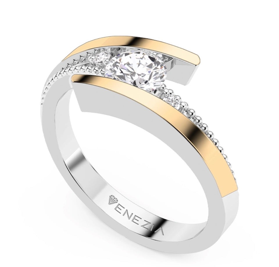 ANILLO DE COMPROMISO DESATINO DORADO REF 5855