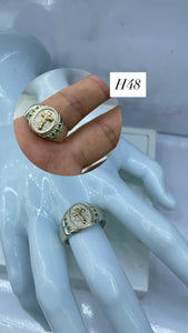 Anillo De Caballero Fe Esmeralda Ref 4272