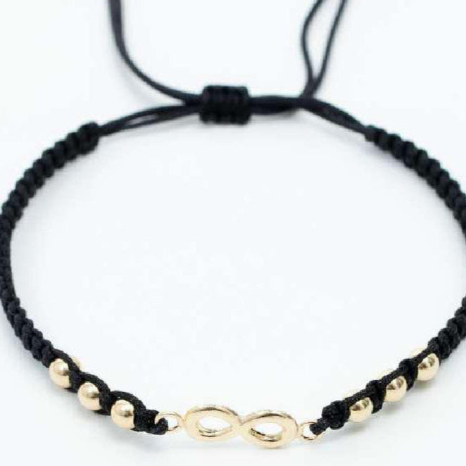 Pulsera tejida infinito con balín #4