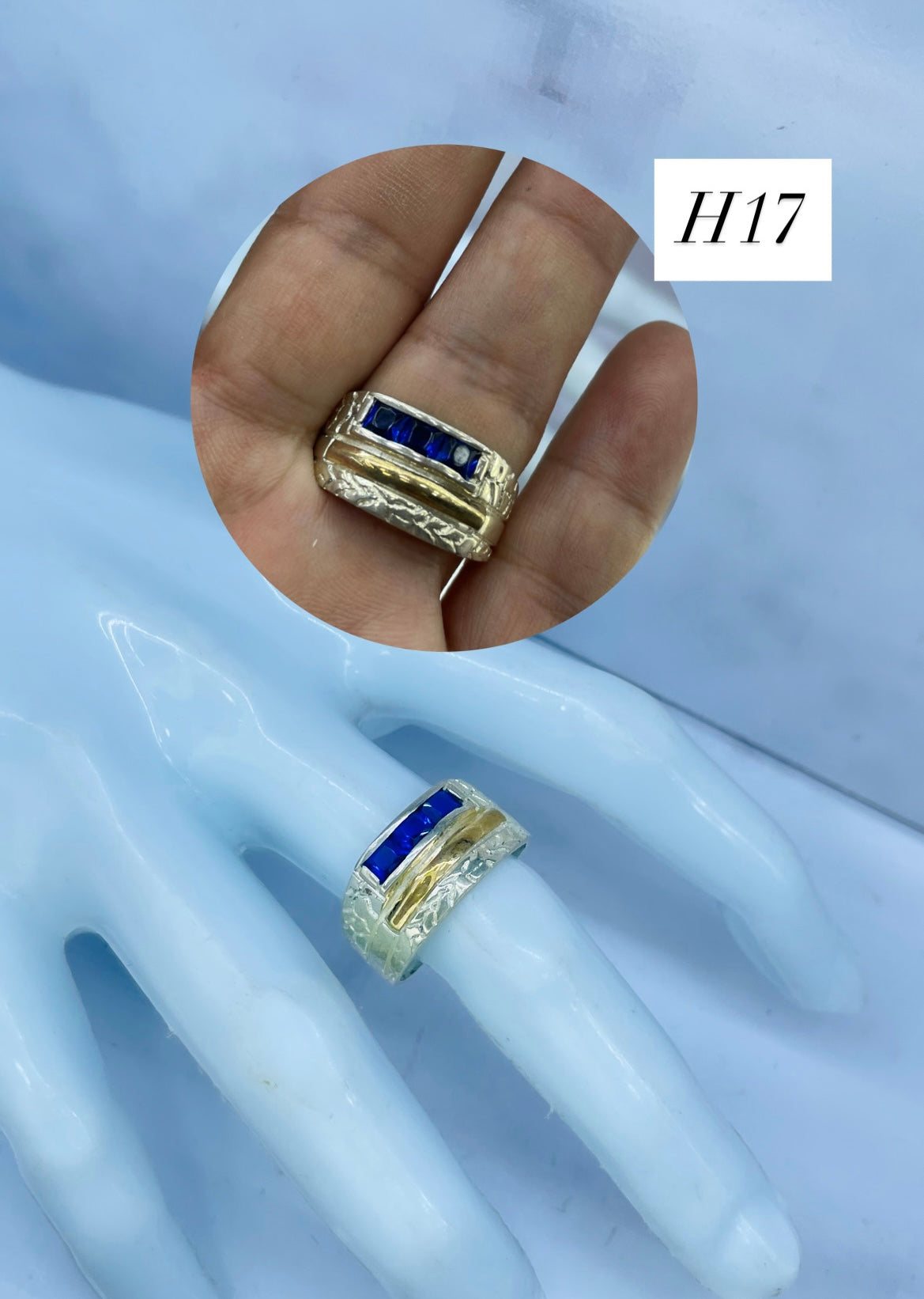 Anillo De Caballero Azul Profundo  Ref 4272