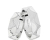 Argollas zit-zat con liso brillante, zircon suizo blanco