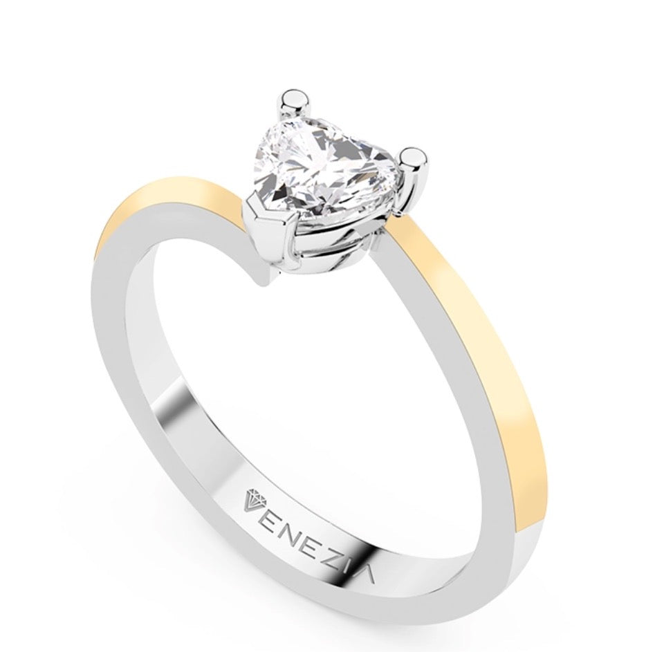 ANILLO DE COMPROMISO CORAZON DE ORO REF 5857