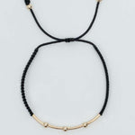 PULSERA TEJIDA CON BALIN # 3 Y TUBOS LISOS REF 976