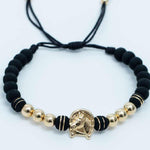 Pulsera tejida herradura de caballo con neopreno y balín #6