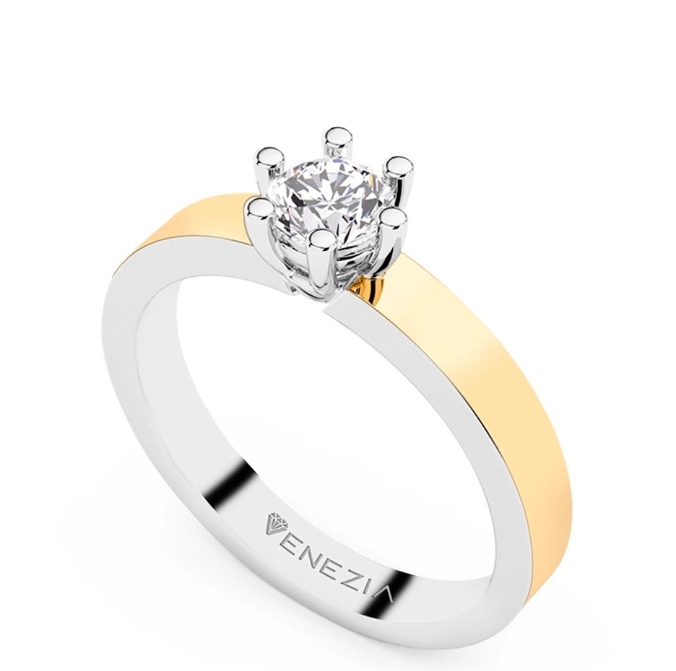 ANILLO DE COMPROMISO LUZ DORADA DEL CORAZÓN REF 5860