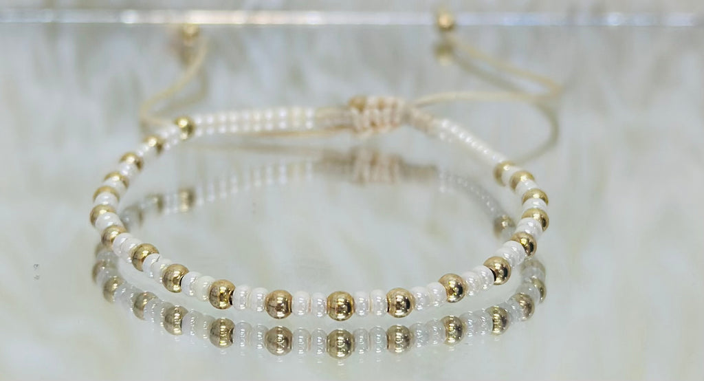 PULSERA TEJIDA BLANCA BALÍN #1 REF 958