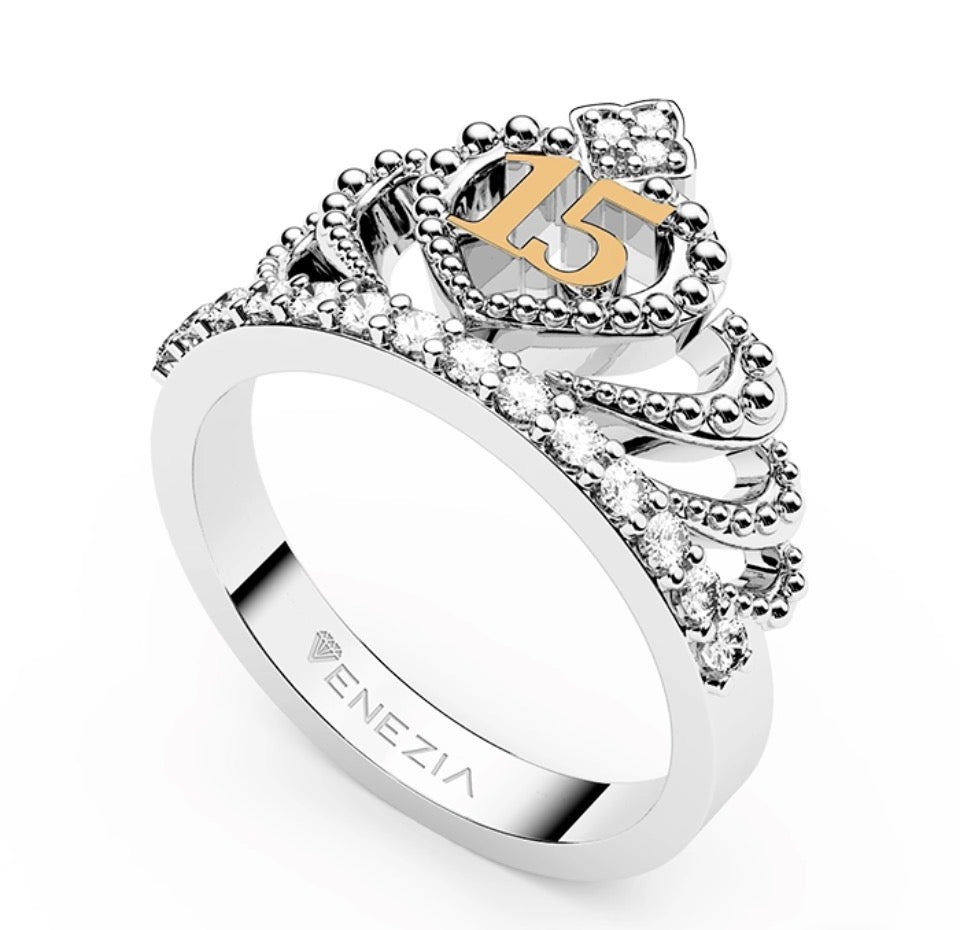 ANILLO  DE 15 PRINCESA DE ORO AÑOS REF 6658