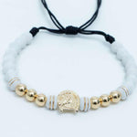 Pulsera tejida herradura de caballo con neopreno y balín #6