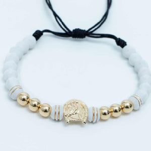 Pulsera tejida herradura de caballo con neopreno y balín #6