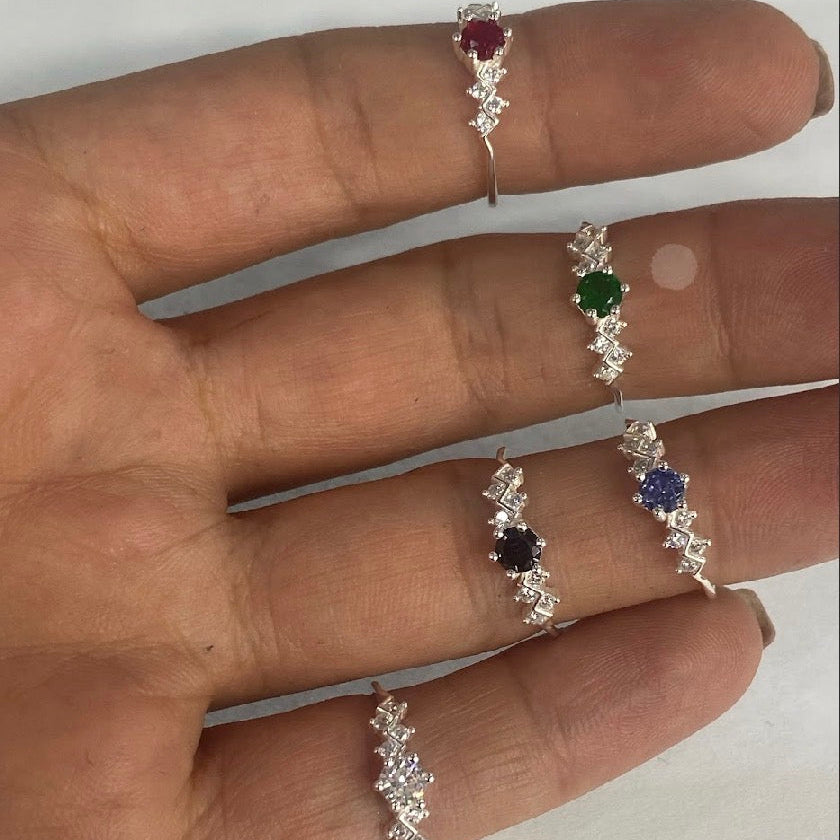 Anillos de compromiso encanto multicolor