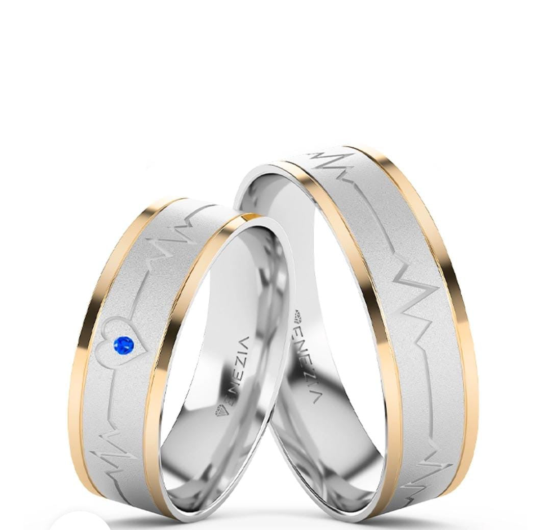 ARGOLLAS PLATA 950 Y ORO 18K UN SOLO LATIDO AZUL REF 6049