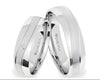 Argollas satinada y liso brillante zircon suizo blanco
