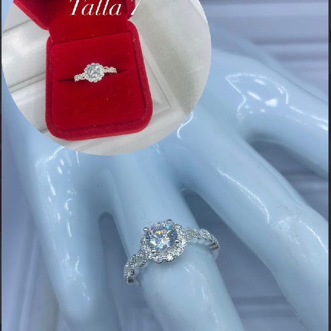 Anillo de compromiso flor de CRYSTAL