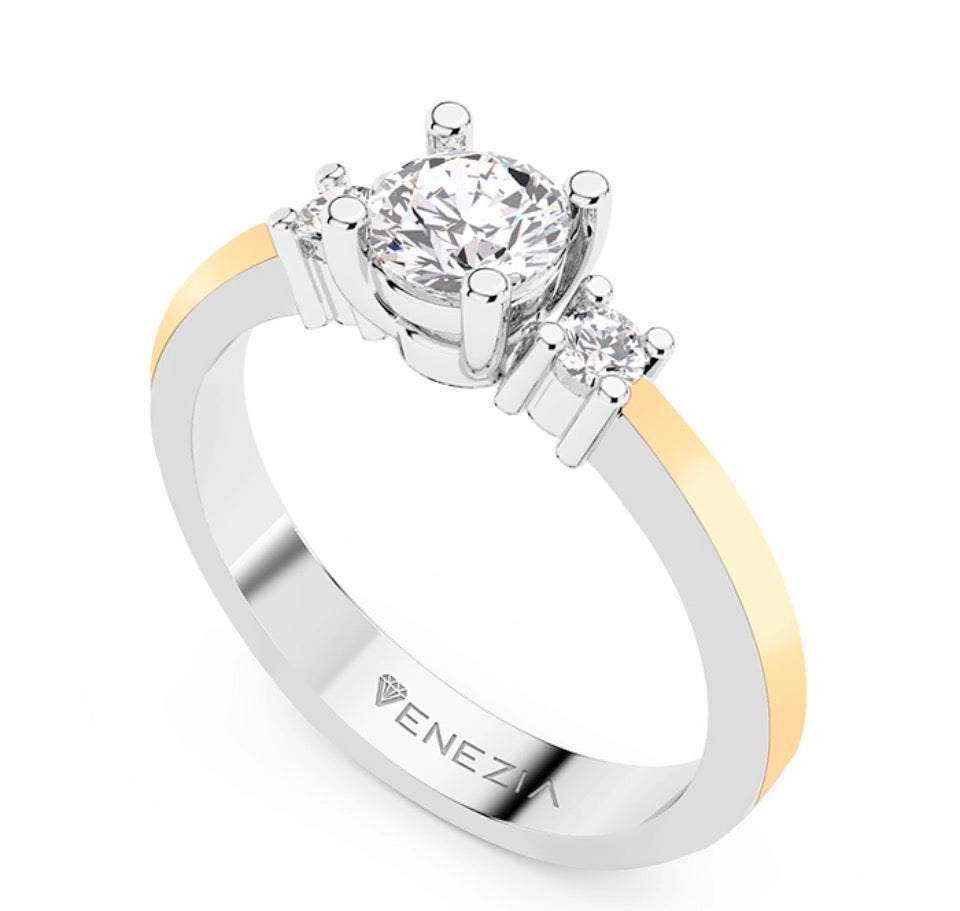 ANILLO DE COMPROMISO TRINIDAD DORADA ETERNO REF 5859