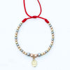 Pulseda tejida virgen milagrosa 3 oros balín #8 y #4