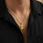 CONJUNTO DE CADENA DE HOMBRE CARTIER CON DIJE CARA DE CRISTO