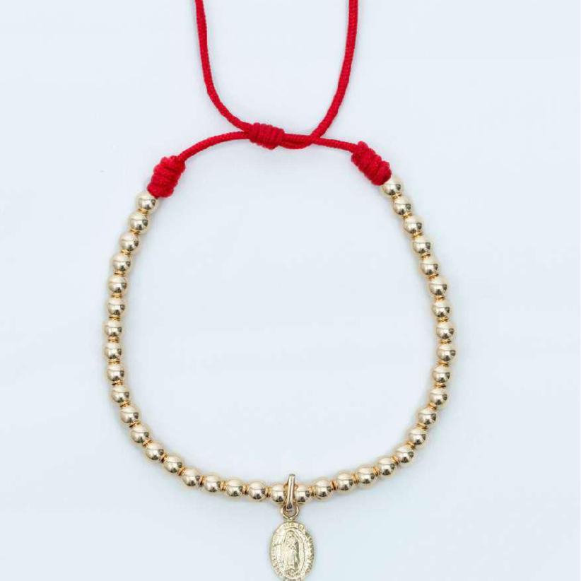 Pulsera tejida virgen de Guadalupe con balín #4