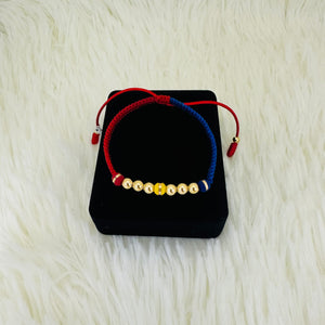 PULSERA TEJIDA COLOMBIA BALÍN #4 SOLA CINTA REF 950