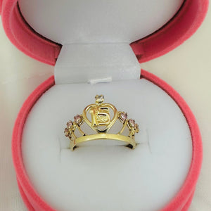 Anillo 15 años rosados y blanco ref 1539
