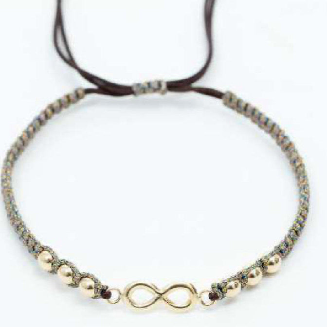 Pulsera tejida infinito con balín #4