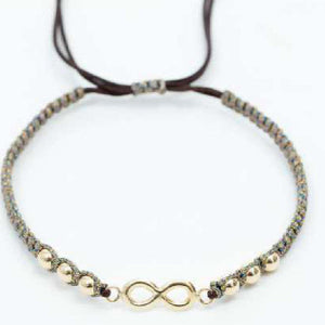Pulsera tejida infinito con balín #4