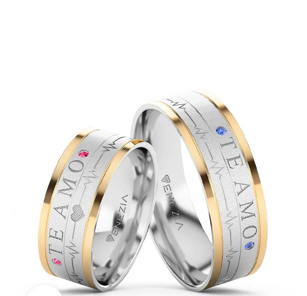 ARGOLLAS PLATA 950 Y ORO 18K TE AMO REF 6051