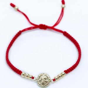 Pulsera tejida de san Benito con balín #4 liso