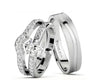 Set de argollas liso brillante ergonómico     Zircon suizo blanco
