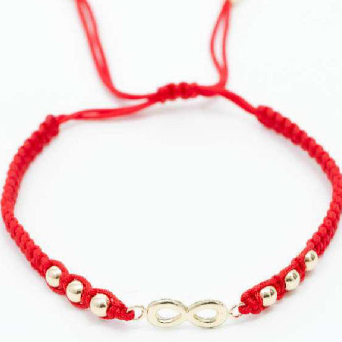 Pulsera tejida infinito con balín #4