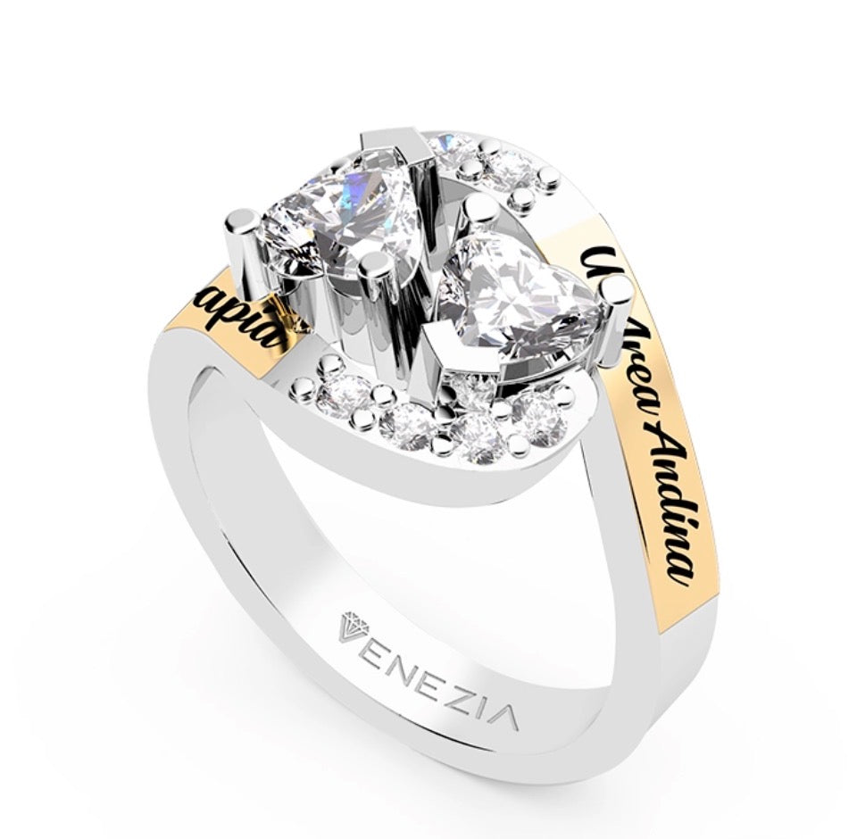 ANILLO DE GRADO  CORAZONES GRADUADOS REF4633