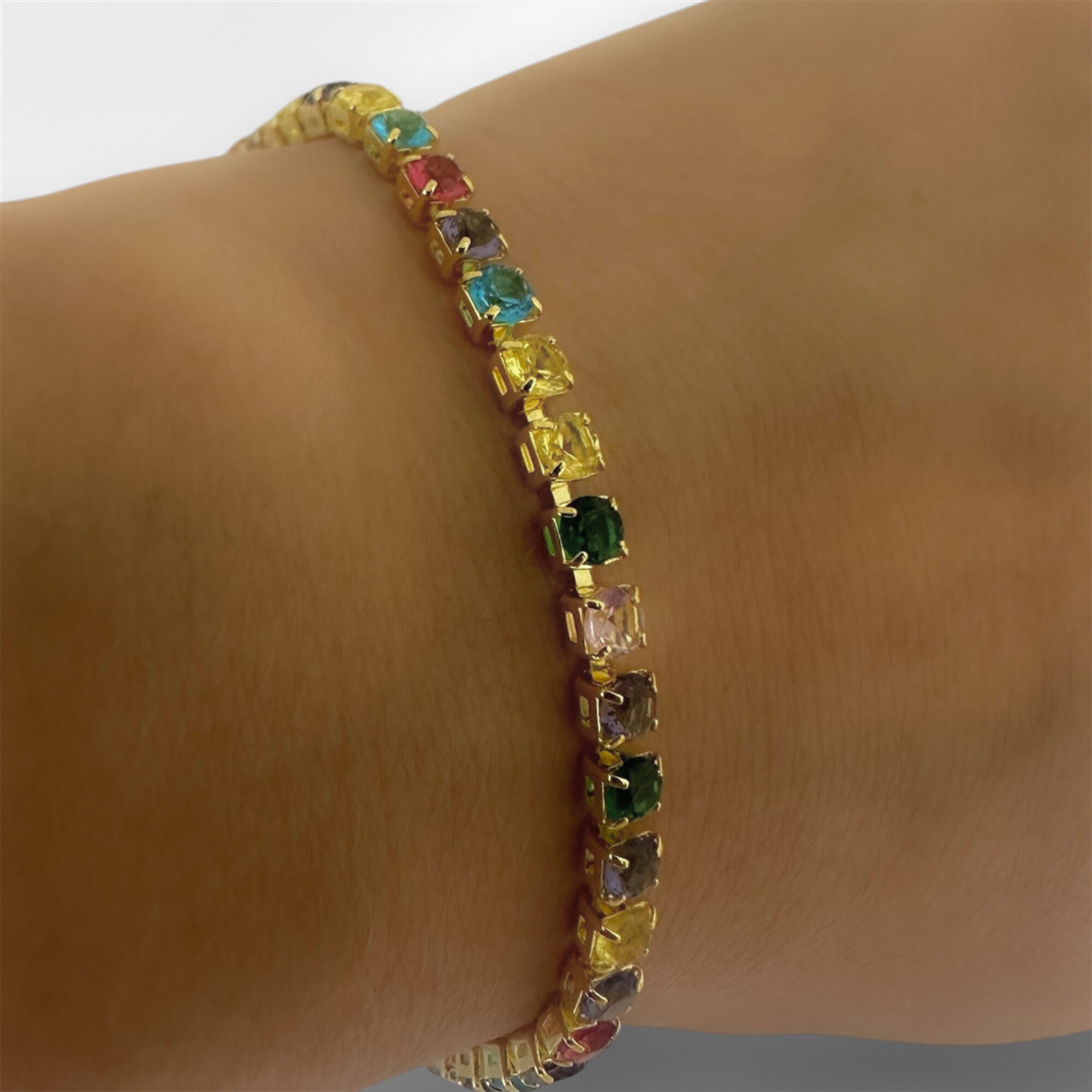 PULSERA PIEDRA CIRCÓN 2,5MM X18CM MULTICOLOR 3MM 851